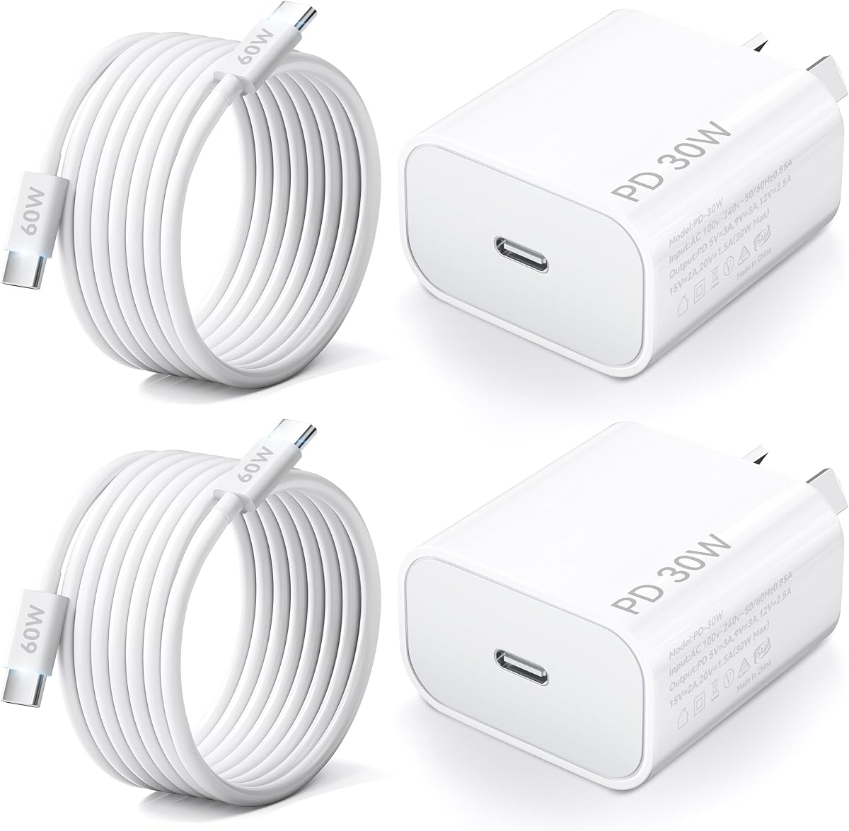 iPhone 17 Fast Charger - 2Pack 30W iPad Charger with Type C Cable