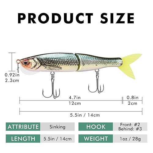 Miniatura 100 de TRUSCEND Swimmax - Señuelos de pesca realistas para agua salada y agua dulce, para trucha lucioperca, lucio, salmón azul, cebo, pesca de lubina, A-4