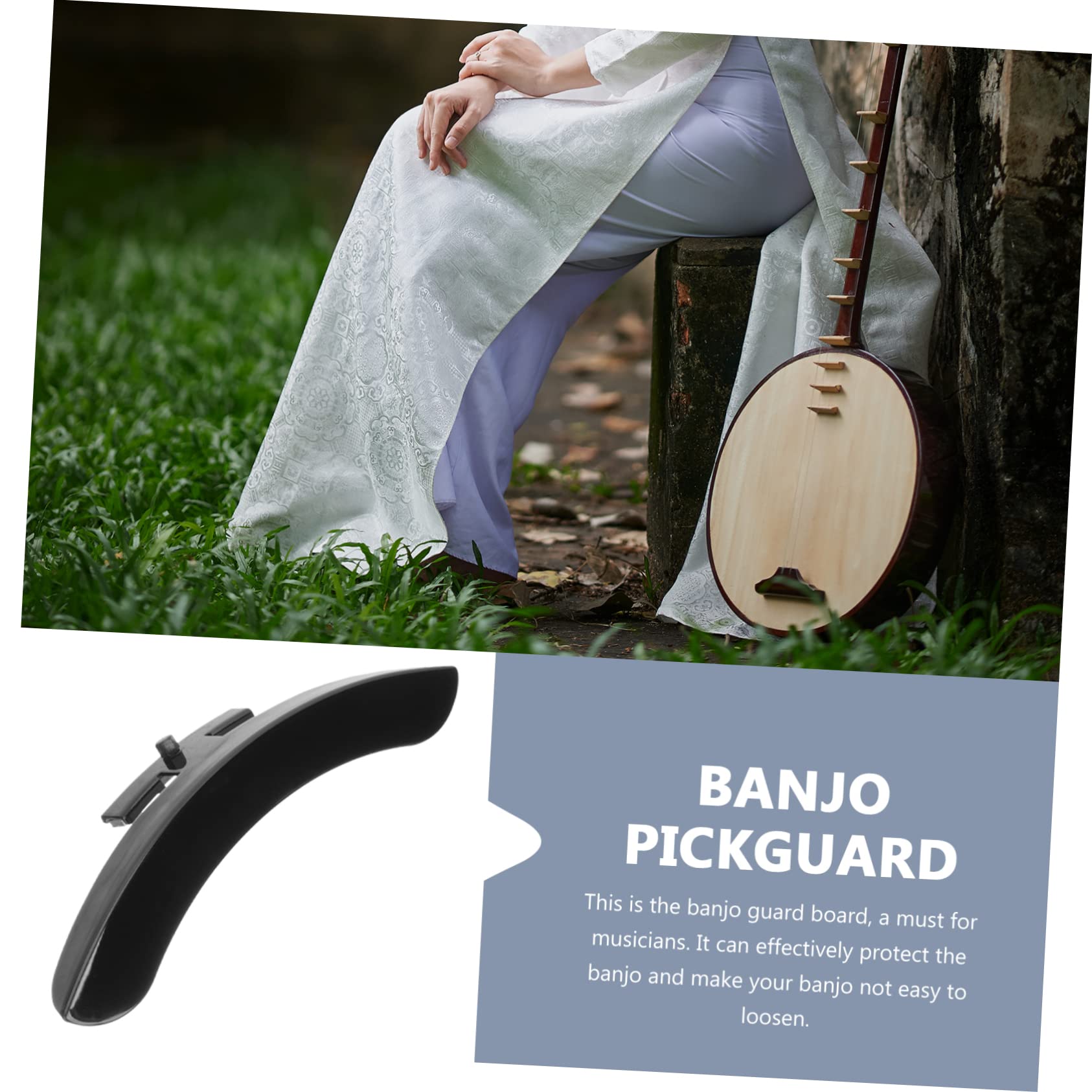 Yardwe Banjo Armrest Metal Guard Plate Universal Banjo Accessory Black String Bracket