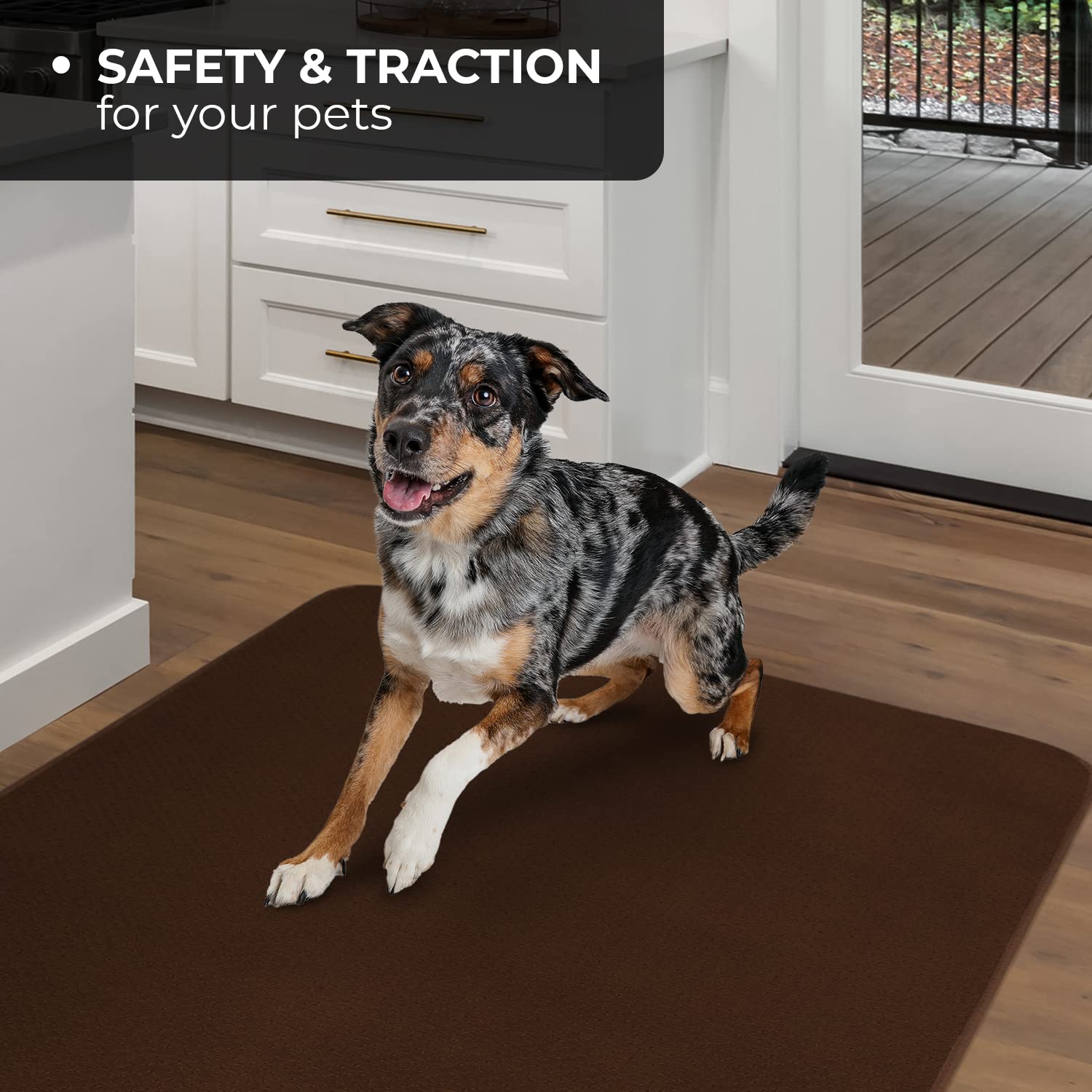 House, Home and More Skid-Resistant Carpet Indoor Area Rug Floor Mat - Chocolate Brown - 3 Feet X 3 Feet