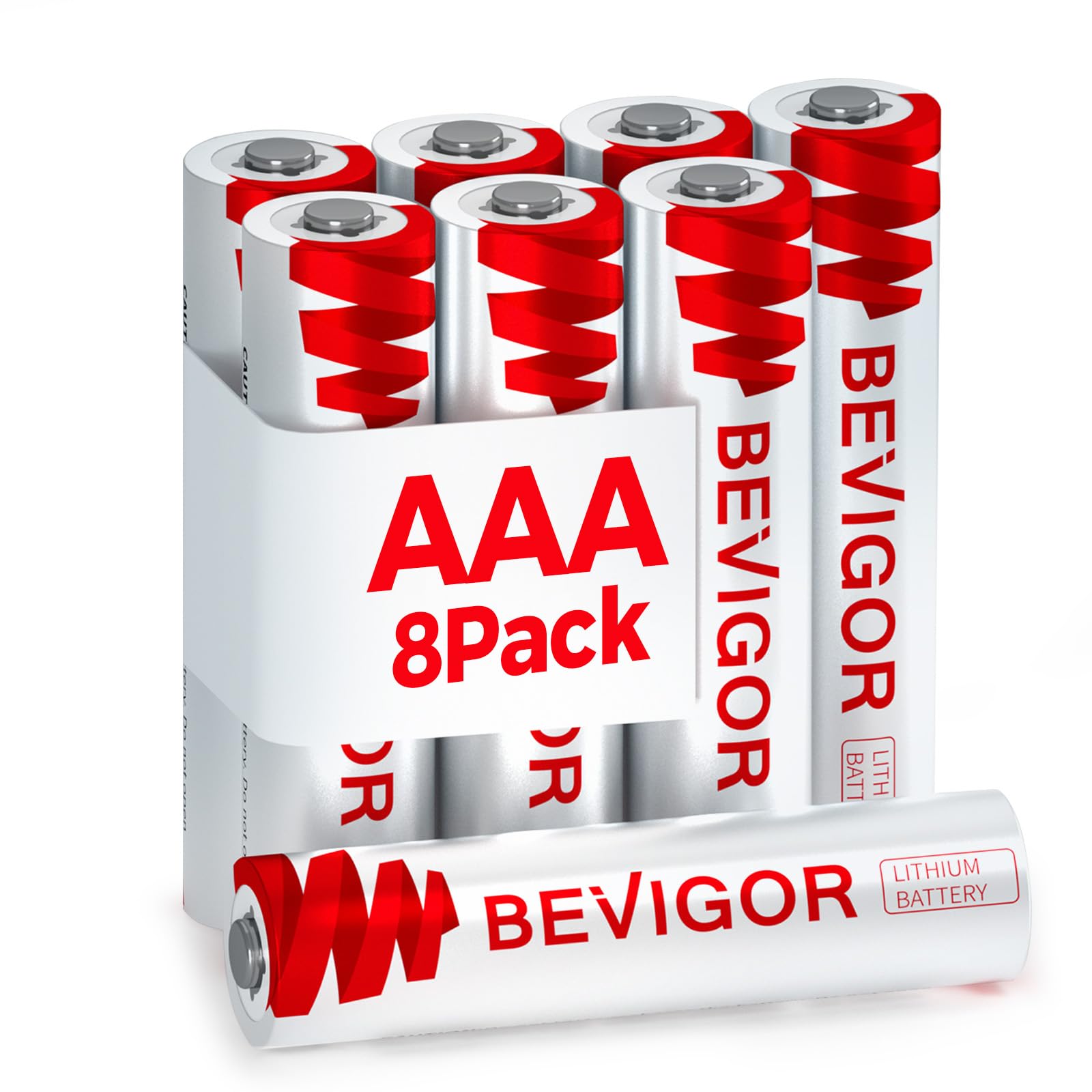 BEVIGORAAA Lithium Batteries Pack of 8, Triple A Batteries, 1200mAh 1.5V High Capacity AAA Battery for Home Equipment, Safety Equipment [ Disposable Battery ]