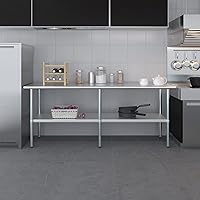 Vista 88 de Mesa de trabajo de acero inoxidable, mesa de metal