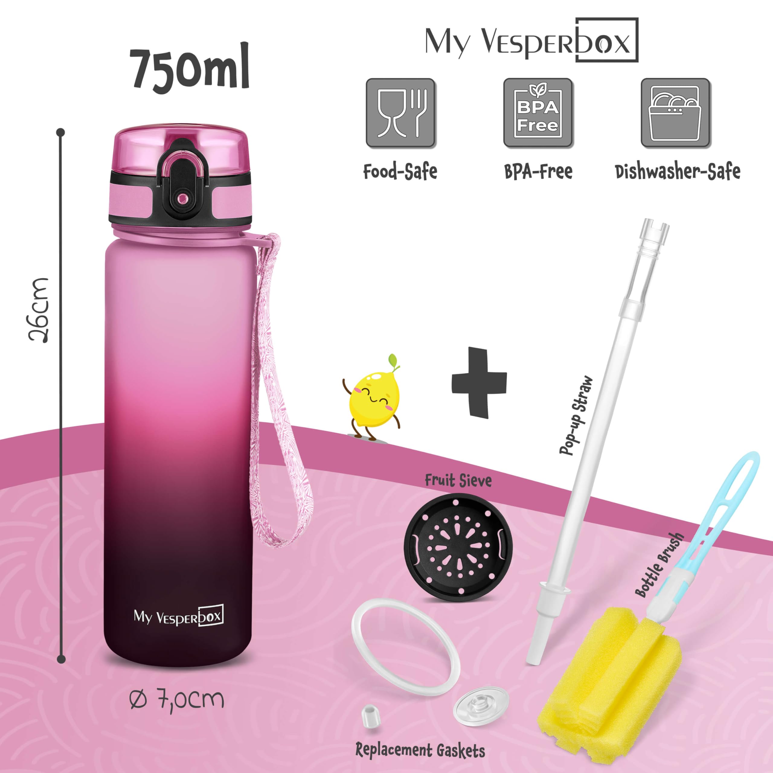 My Vesperbox - Mini Lite Set – Bento Box & Trinkflasche 750ml – Lunchbox mit variablen Fächern – Brotdose für Kinder – auslaufsicher, BPA-frei – ideal für Schule & Kindergarten