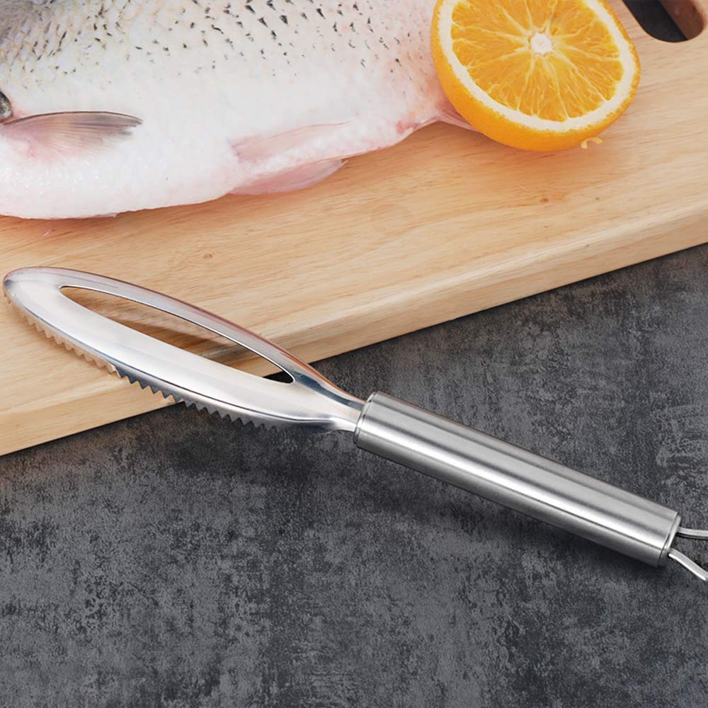 Luxvara Kit 3 Écailleurs Poisson Acier Inoxydable - Grattoir Anti-Projection Avec Manche Ergonomique - Idéal Cuisine Maison Et Restaurant