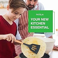 Vista 7 de Juego de 2 espátulas de silicona ranuradas, espátula de silicona con mango de madera, espátula de cocina resistente al calor antiadherente