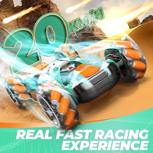Miniatura 3 de Dysaim Coche de acrobacias RC con detección de gestos, auto a control remoto de 2.4 GHz, sensor de giro para niños de 6 a 12 años