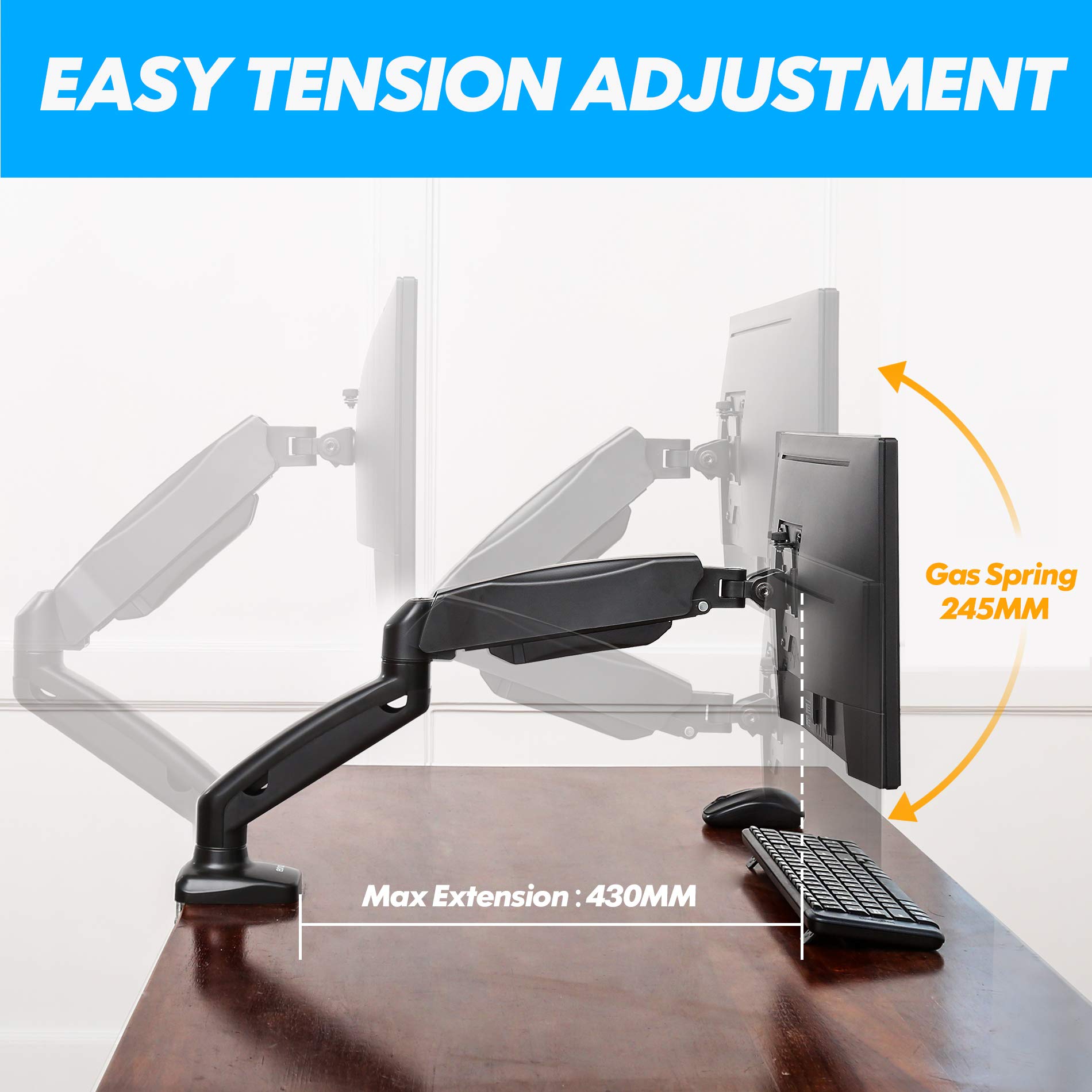 Buy Amazon BrandEono by Amazon Monitor Arm Adjustable Gas Spring Full