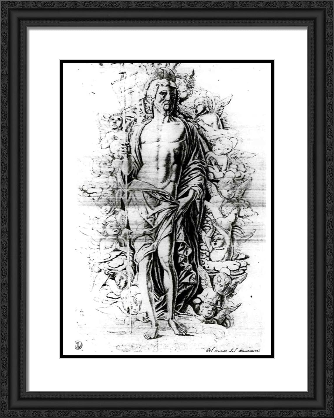 ArtDirect Mantegna, Andrea 20x24 Black Ornate Framed Art Print with Double Matting Titled: Christ