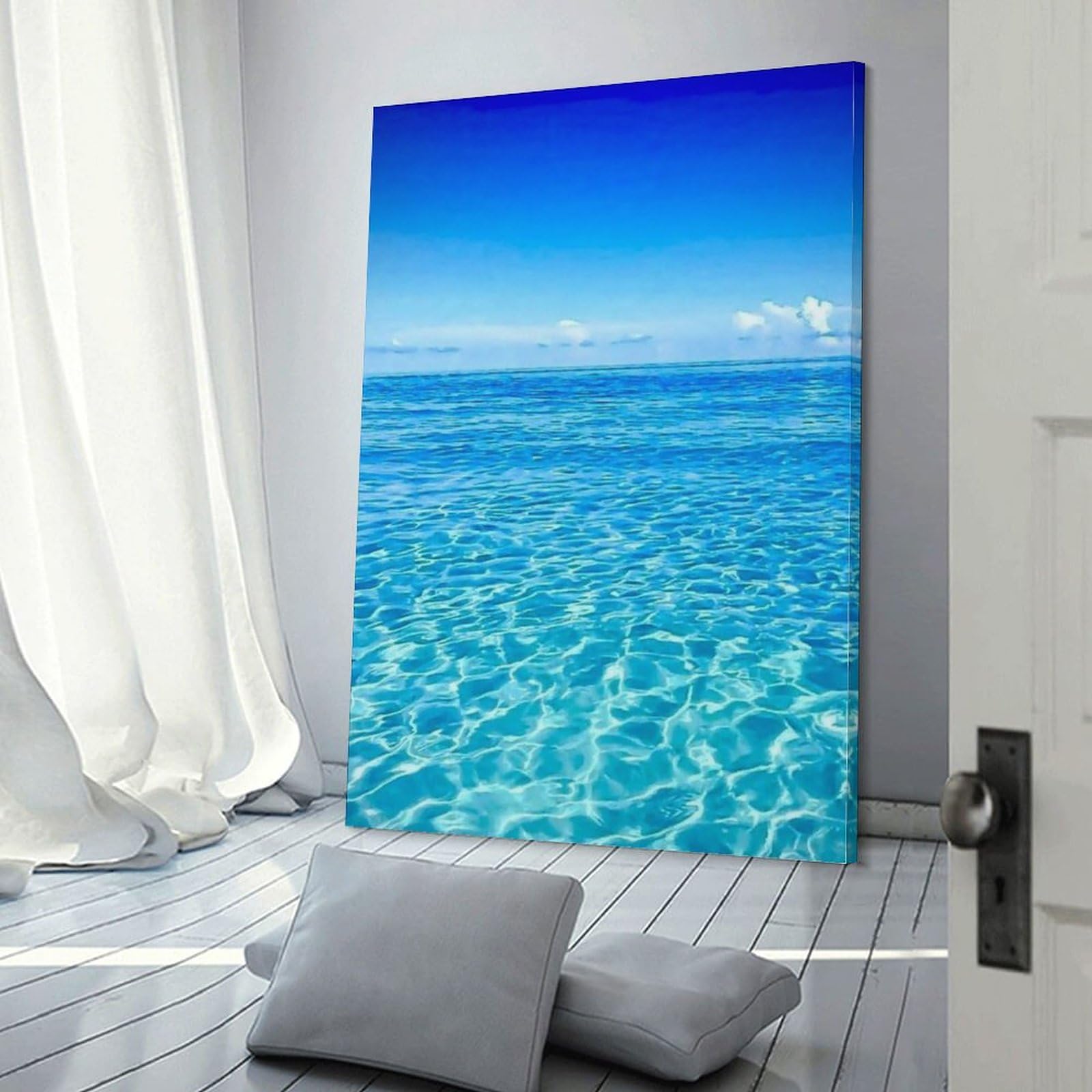 Amazon.co.jp: 絵画 透き通った青い水インテリア 絵画 きらきら輝く海