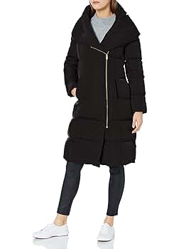 Amazon.com: Cole Haan Women's Long Size Zip Hooded Quilted