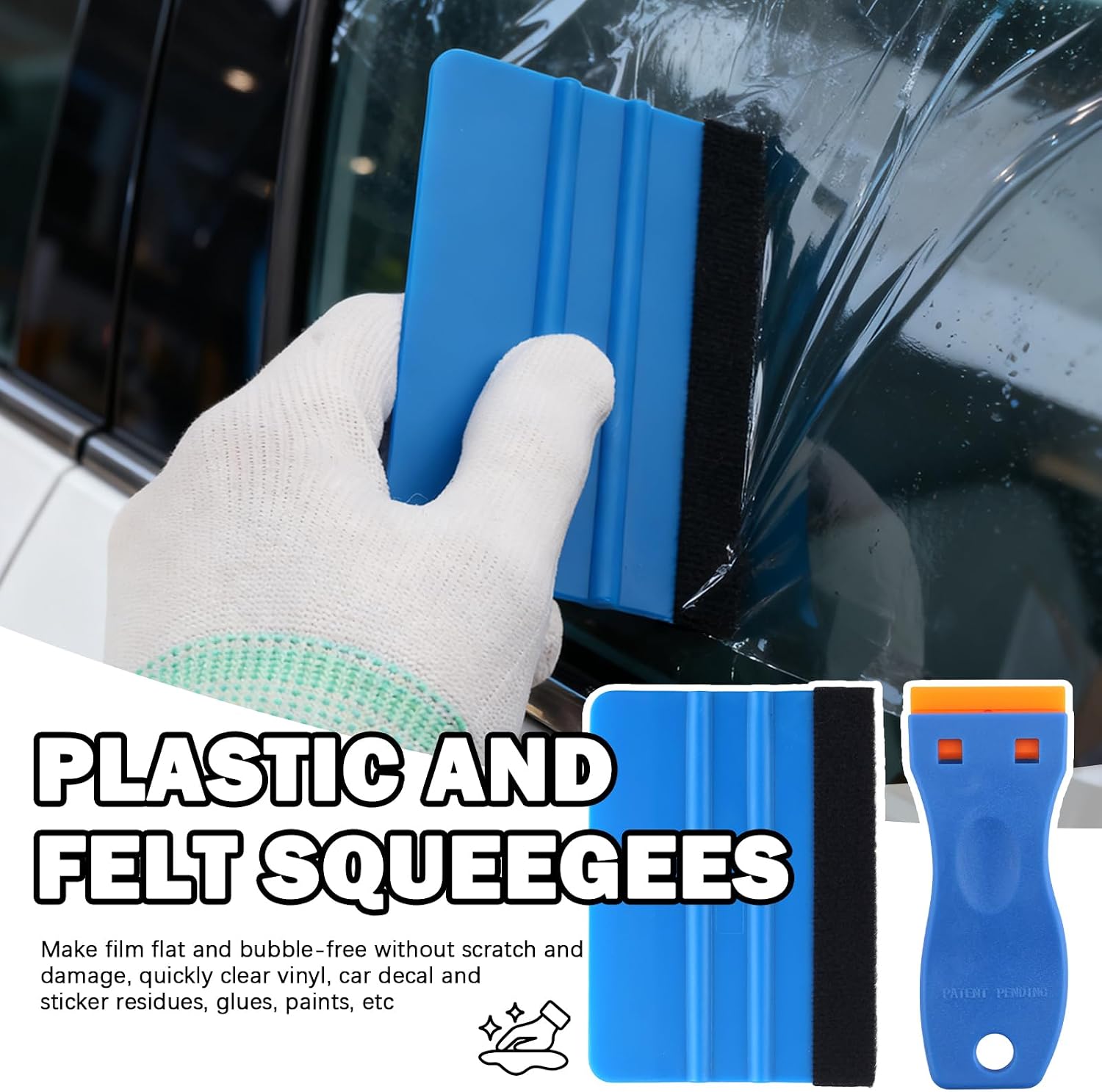New Car Vinyl Wrap Tool Kit,Essential Car Wrap Kit for Vehicle Vinyl Wrapping Projects,Portable Cars Vinyls Wraps Kits with Vinyls Wraps Magnets/Felt Squeegee/Gloves image 4