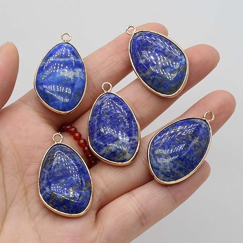 Miniatura 5 de LE SKY 5 colgantes de piedra de cristal natural, forma irregular de gota de agua, exquisitos dijes de ágata de cuarzo para hacer joyas y collares,