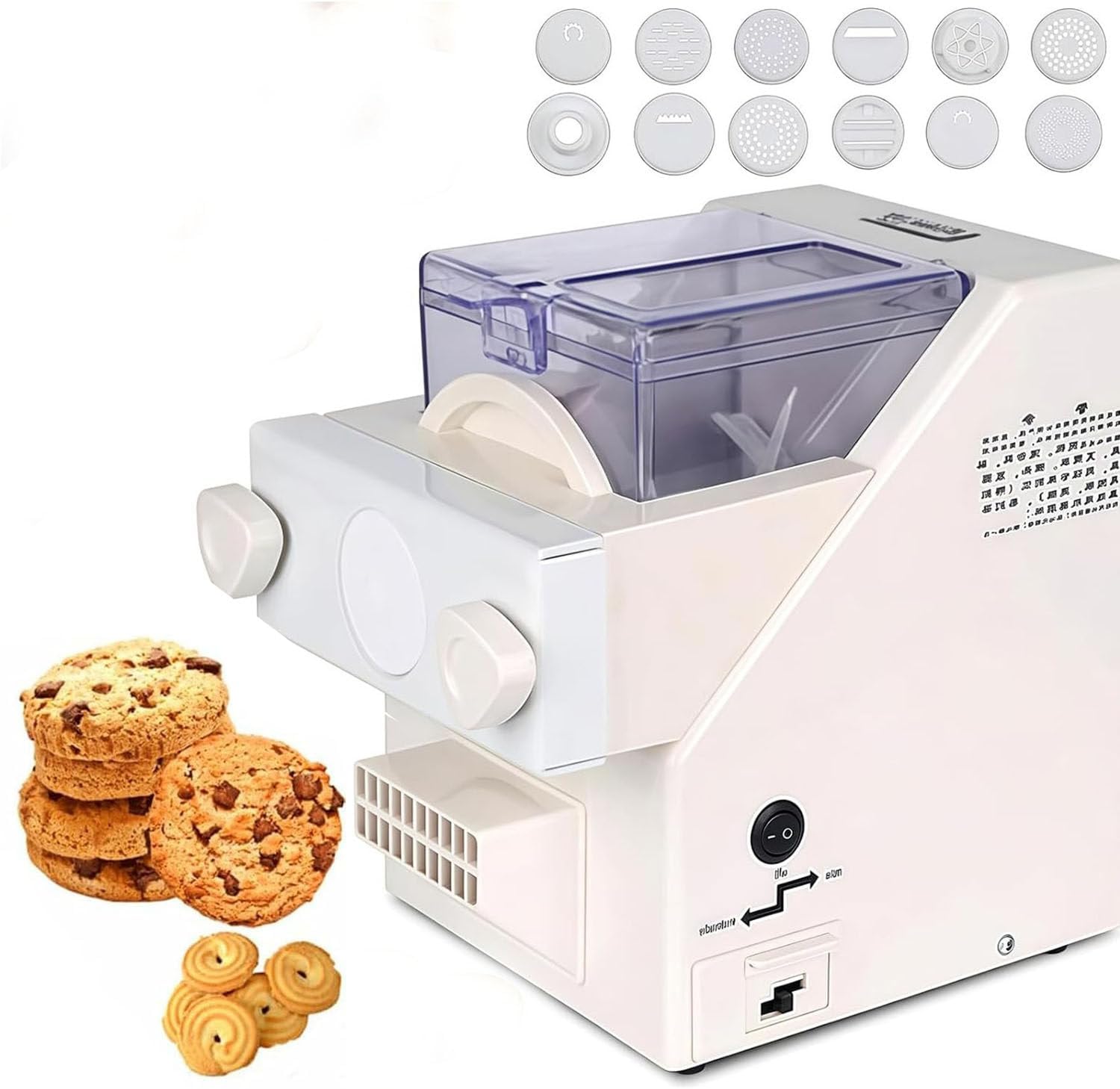 180w Biscuit Form Maker Automatic Cookie Making Machine with 8 Replaceable Nozzles and 6 Cookie,Electric Cookie Press Biscuit Maker for Easy Baking
