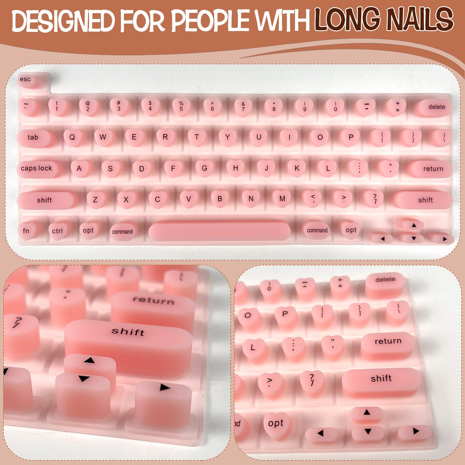 Silicone Keyboard Cover for Long Nail People, Perfectly Compatible with MacBook Pro 13