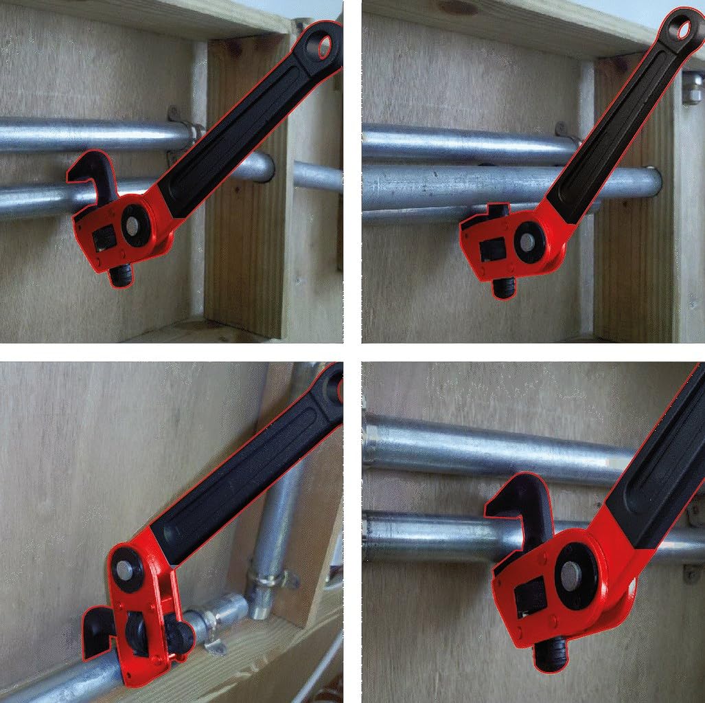 KS Tools 111.3550 - Pince à tube avec tête réglable 38 mm - Clé à tube 1,1/2" à tête pivotante - Corps en Fonte d'aluminium.