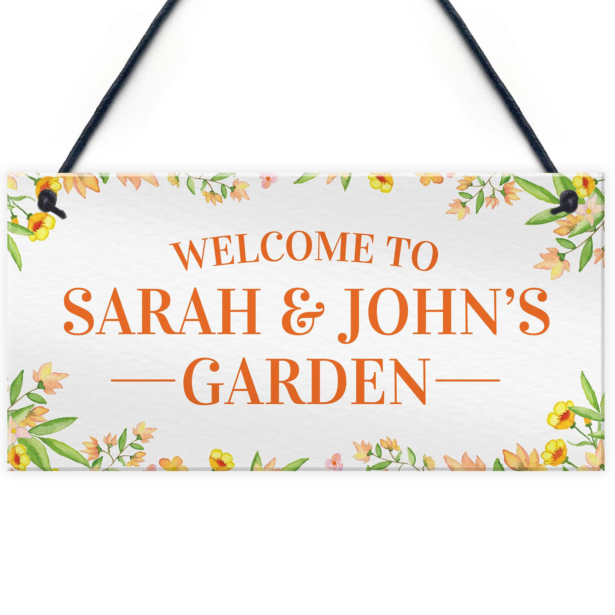 Red Ocean Personalised Garden Welcome Sign Novelty Garden Shed Sign Home Decor Signs New Home Gifts