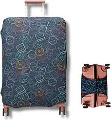 Capa Protetora para Mala de Viagem, Resistente Anti-Risco (Carimbos, Pequeno)