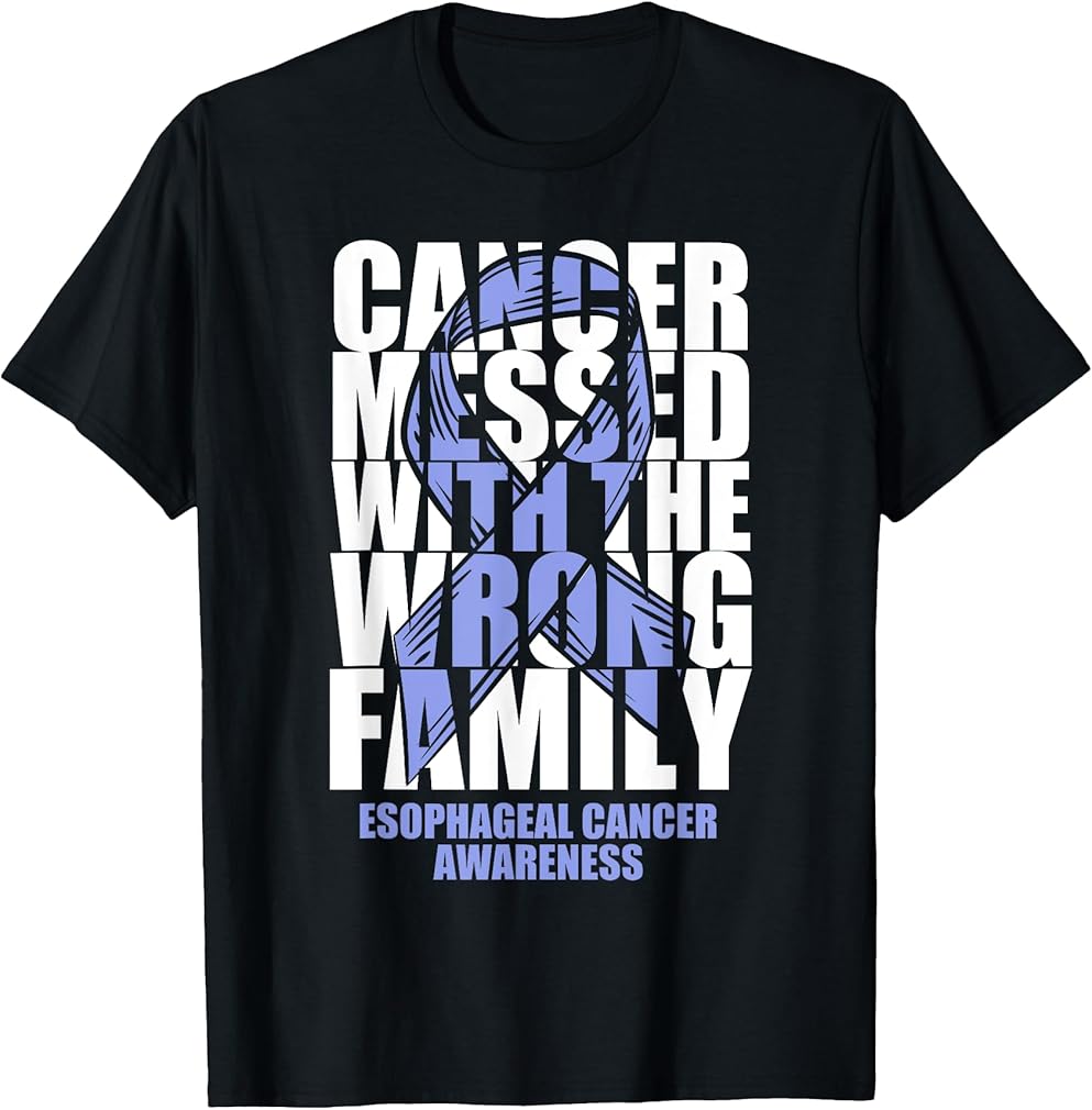 Esophageal Cancer Messed With The Wrong Family Ribbon Gift T-Shirt