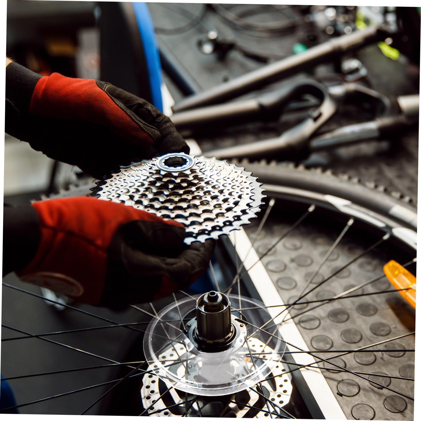 BRIGHTFUFU 2pcs Bike Rear Hub Cover Protective Cover Bike Wheel Spoke Protector for Tooth Plate