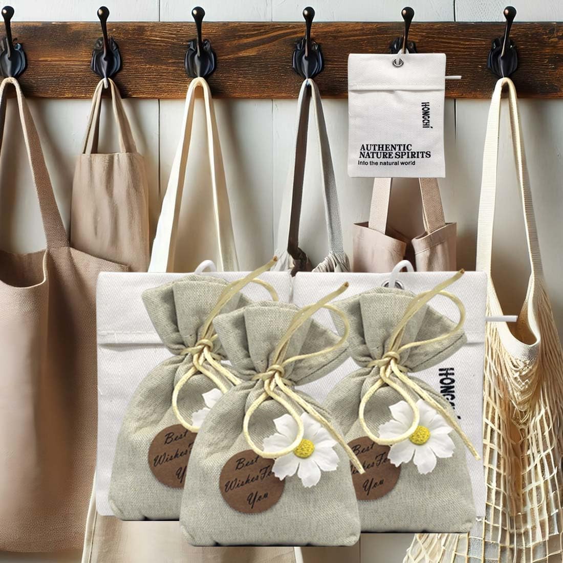 Paquete de 6 sobres de fragancia recargables, bolsas de aroma de mazorca de maíz lavanda y fresia para armario, cajón de automóvil, ambientador natural de larga duración, bolsas de tela de