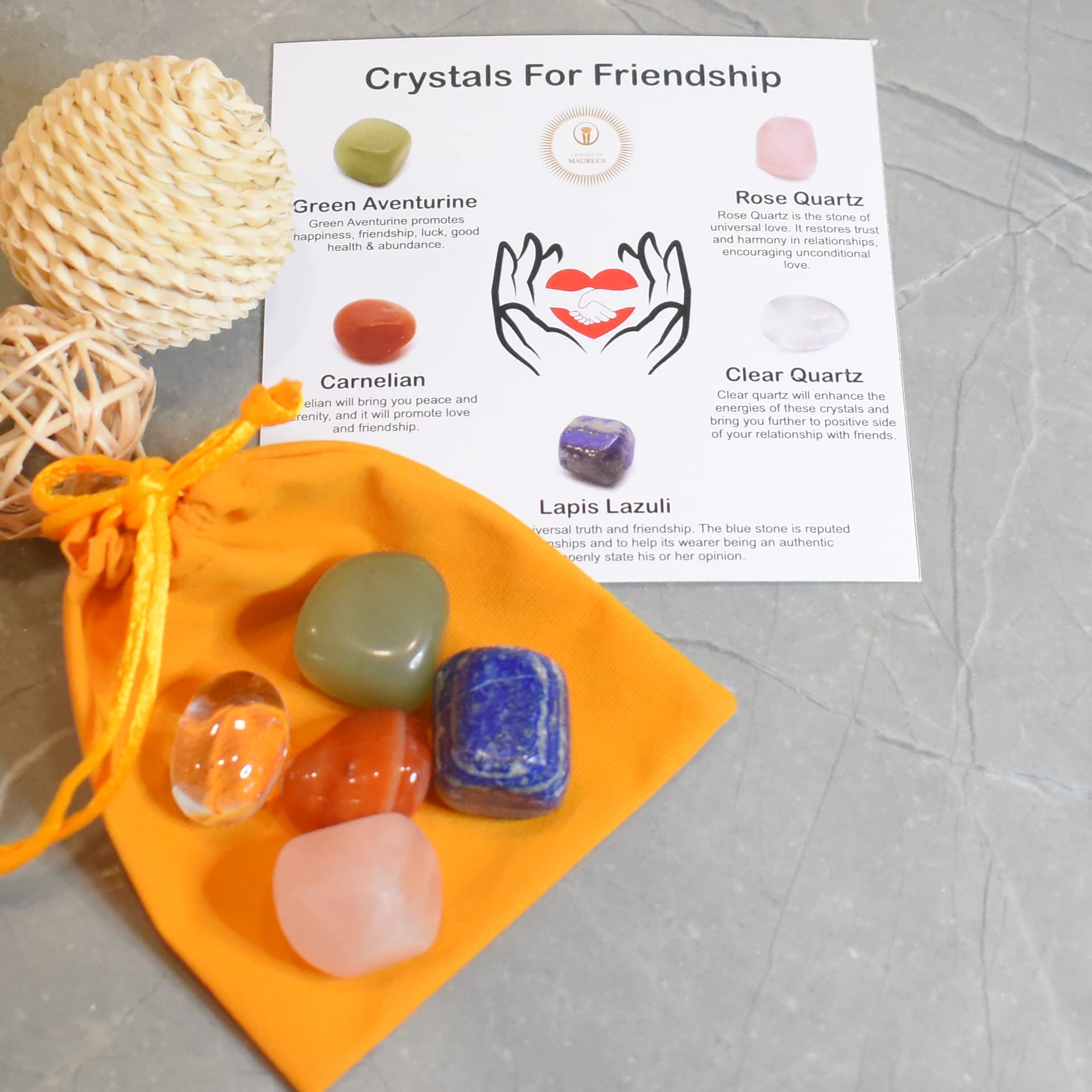 Natural Healing Tumble Stone Friendship Kit | Natural Tumble Stone Kit help Mutual trust and Support between allied Friend & Relative