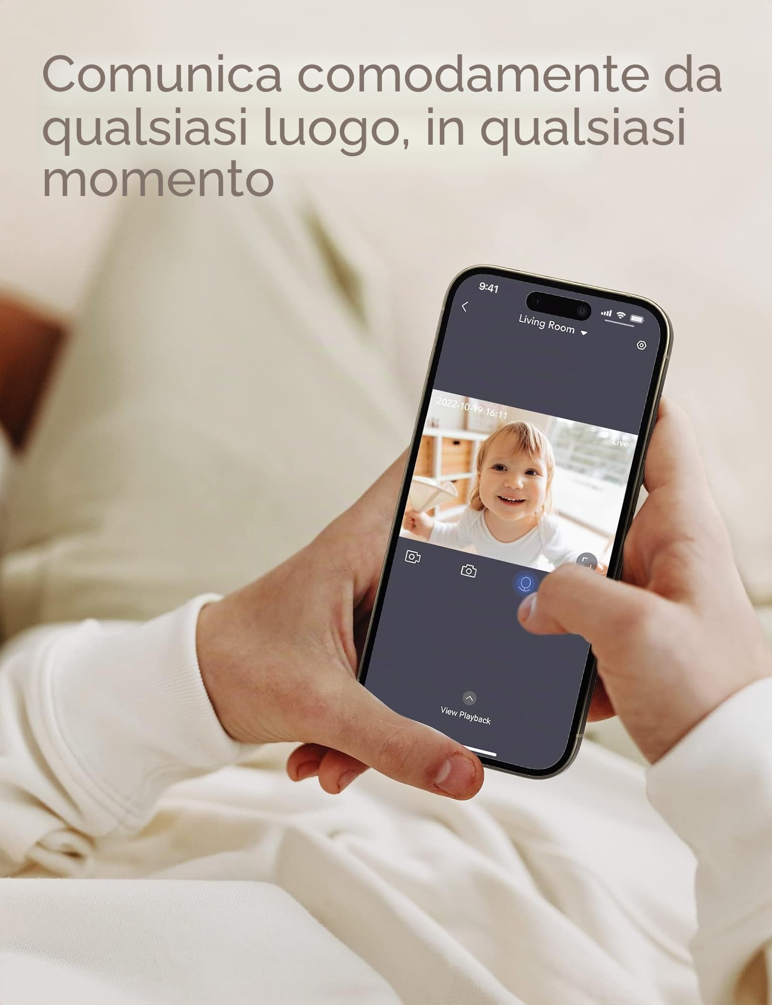 [Esclusiva Amazon] Nooie 2K Baby Monitor con Micro SD Card, Visione Notturna Rilevazione di Movimento e Suono 2.4G WiFi, per Baby Nanny Anziani e Monitoraggio Animali Domestici, Funziona con Alexa