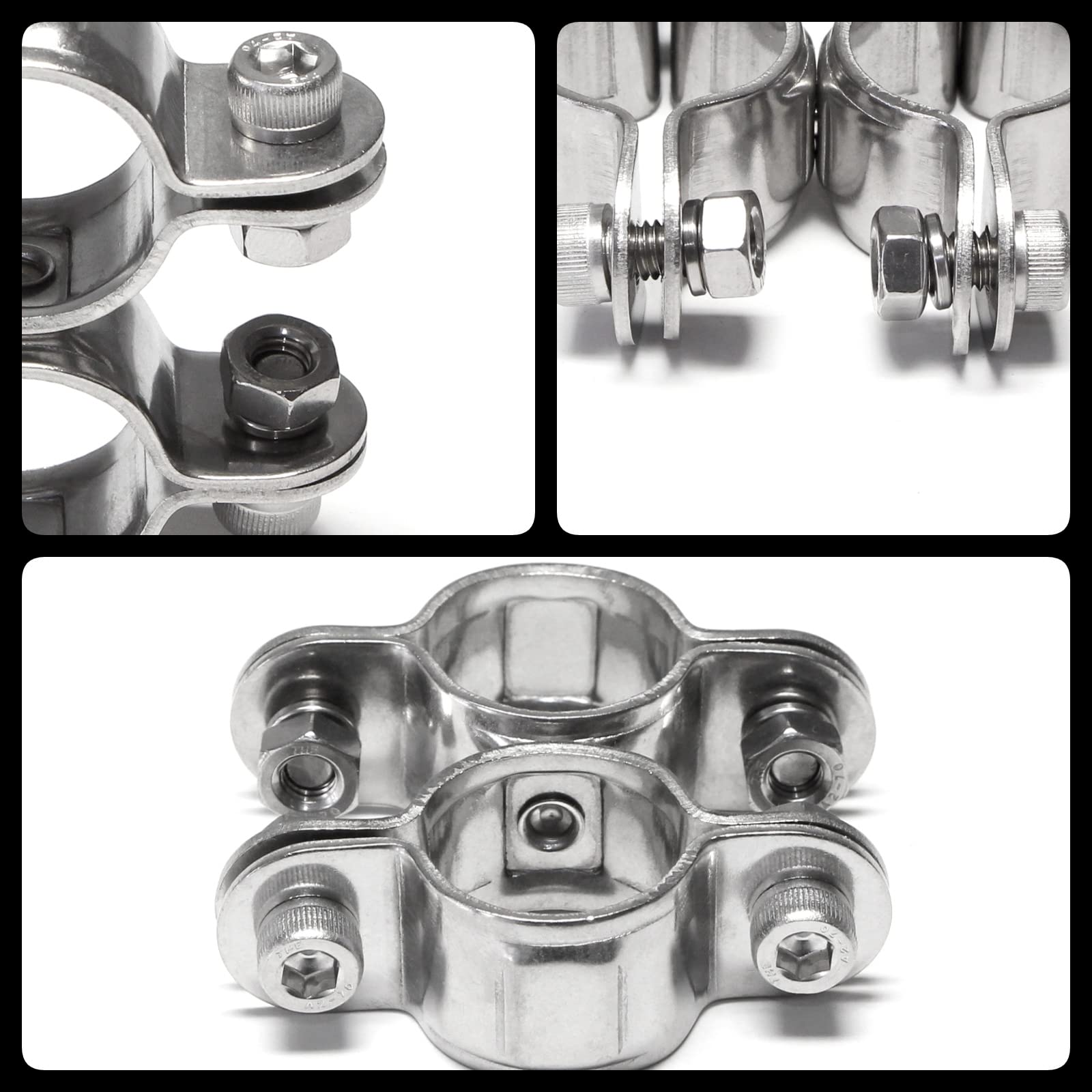 Double Collier Serrage Tube Bateau Lot De 4 Clips De Fixation Pour Poteaux Supérieurs Bimini Fixation Pour Tube Double Collier Serrage Tube Bateau Lot De 4 Clips De Fixation Pour Poteaux Supérieurs Bimini Fixation Pour Tube