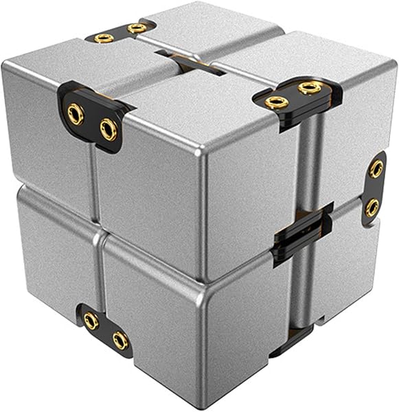 インフィニティキューブ Infinity Cube マジックキューブ MagicCube 立体パズル インフィニティ フィジェット キューブ 大人向けゲーム 頑丈で重い 減圧おもちゃ 持ち運び (標準版 シルバー) - 1