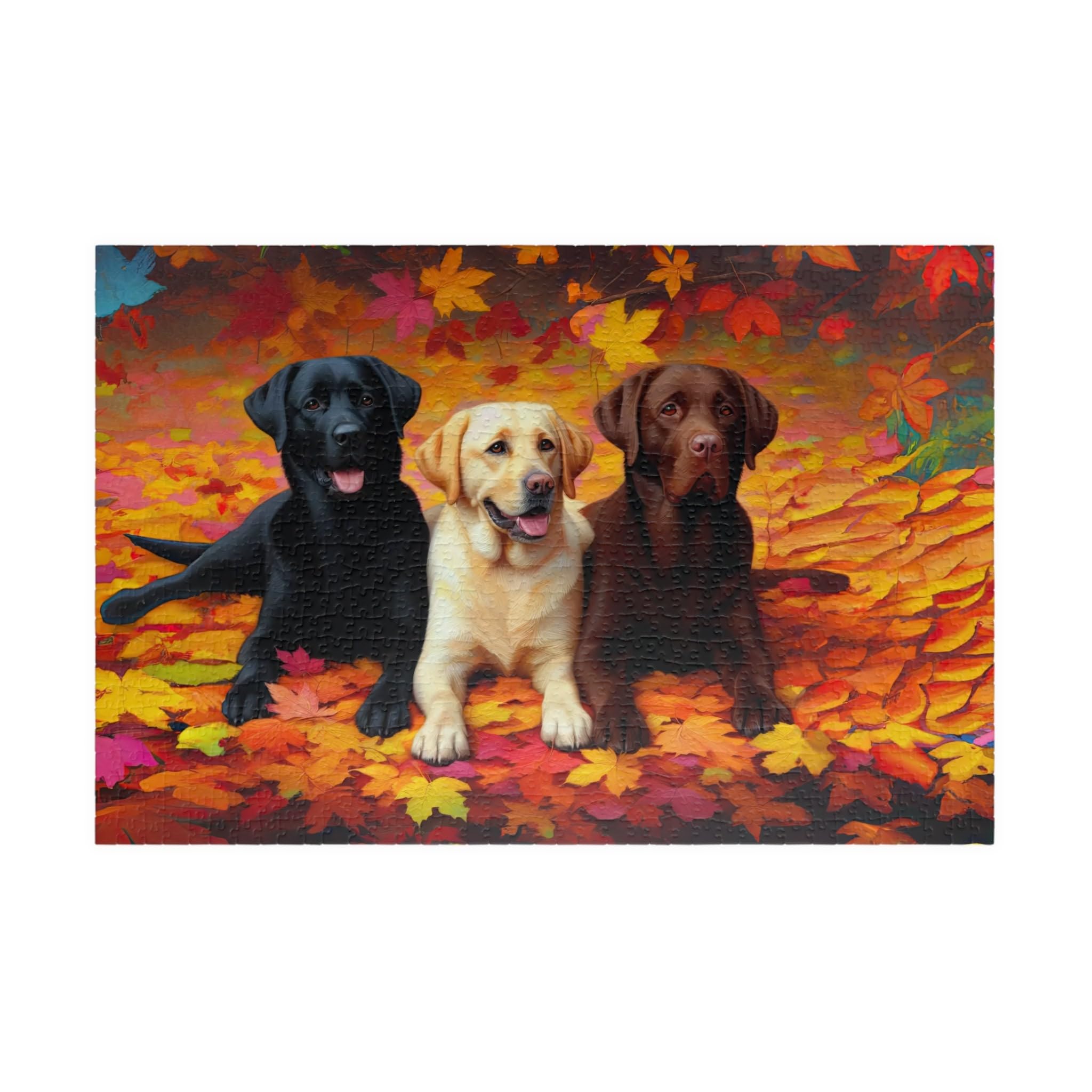 Jigsaw Puzzles 1000 Piece for Adults - Dogs in Forest - Labrador Retriever Dog in Autumn Park Animal Fun Puzzle Educational Family Game Toys Adults