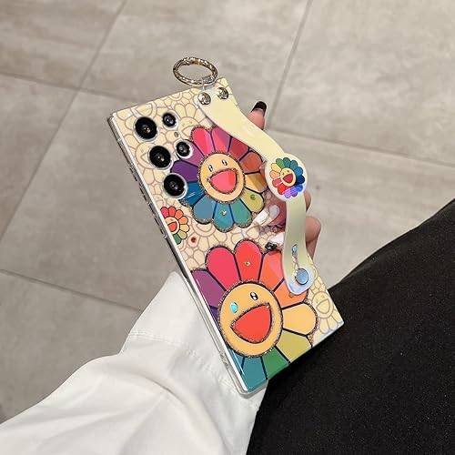 Miniatura 10 de Lastma Funda para Samsung Galaxy S24 Ultra de 6.8 pulgadas, linda con correa para la muñeca, atril con purpurina brillante de dibujos animados IMD