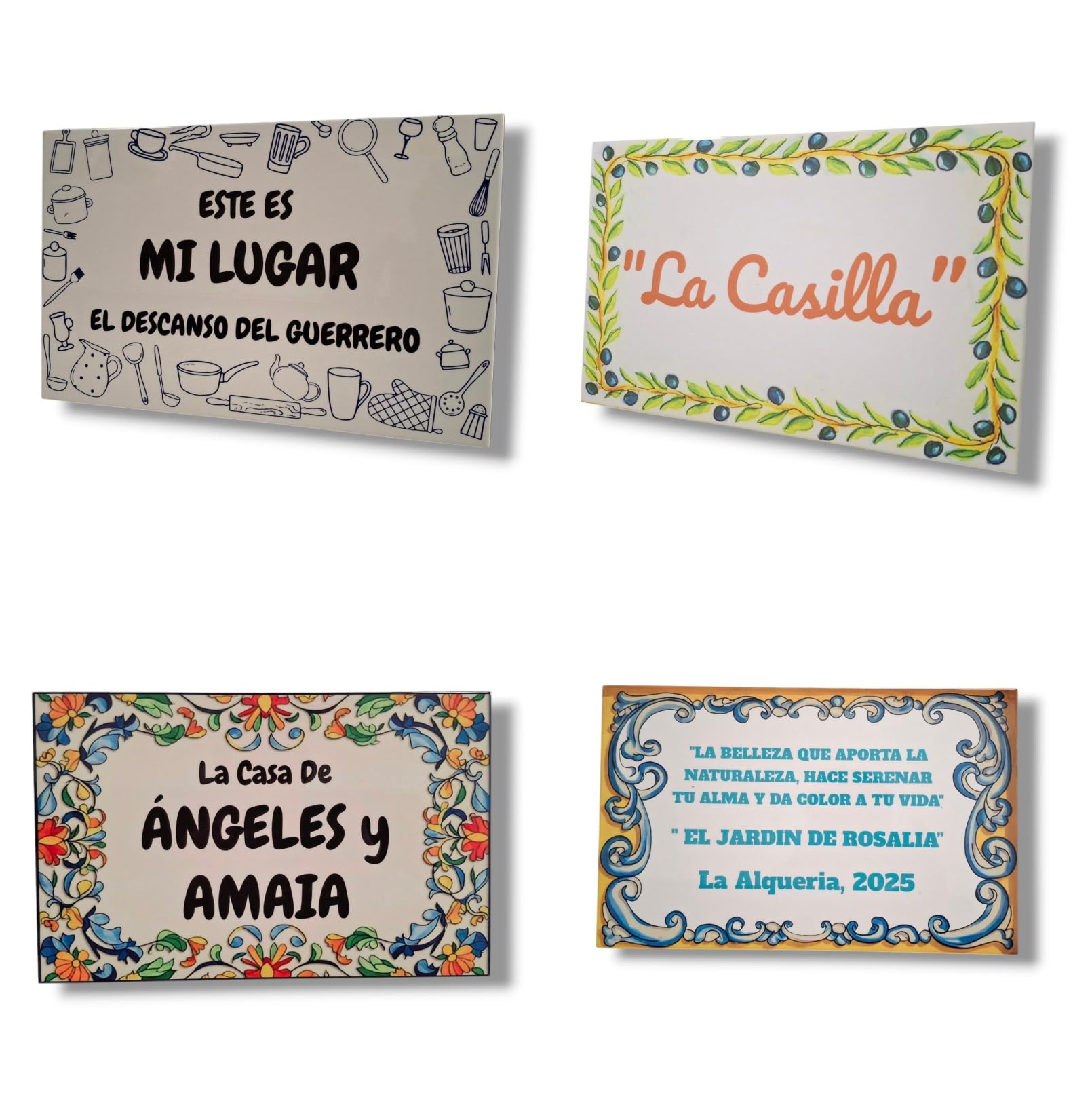 Azulejo Personalizado de Ceramica. 20x30cm. Acabado blanco brillo,casa, exterior. Regalo Original. Placa Personalizada Decorativa para casa, Oficina, Negocios. Cartel personalizado