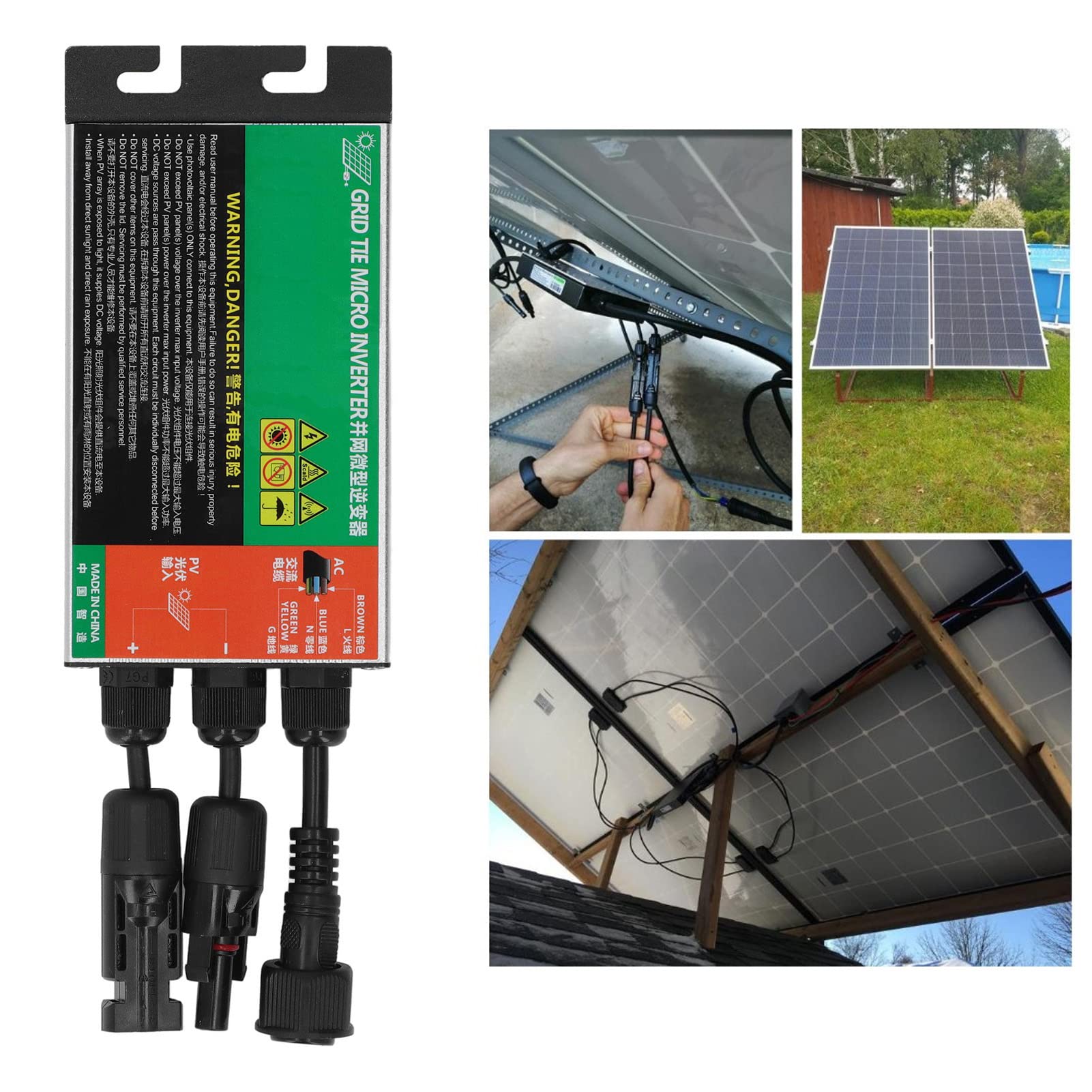Solar MicroInverter, MPPT Grid Tie Inverter Aluminiumlegierung AC230V für Energiesysteme (120 W)