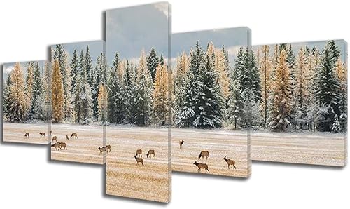 Vista 346 de Paisaje de 5 piezas pintura sobre lienzo