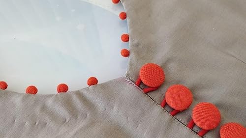 Miniatura 2 de Sharvgun Botón de tela de color rojo vino 12 piezas 0.551in botones de caña de metal 100% tela de algodón cubierto esmoquin botones de colores