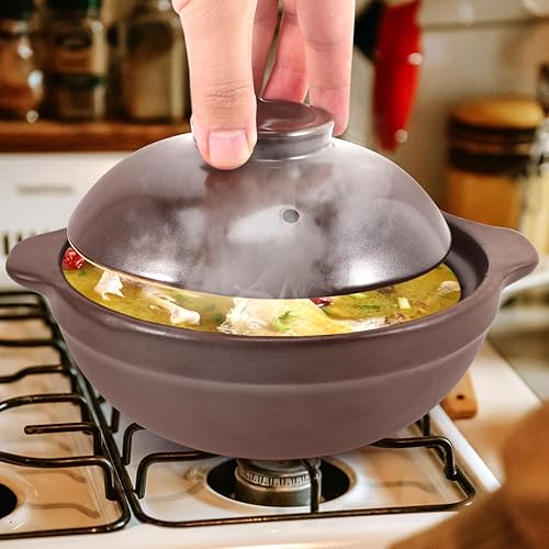 Miniatura 6 de Utensilios de cocina Cerote Herramientas japonesas Ollas de estofado con tapas Olla de cerámica Cazuela de cerámica Olla de arcilla Olla de sopa