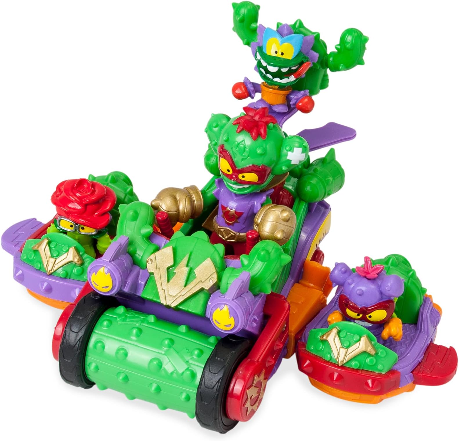 SUPERTHINGS Spike Roller – Large vehicle with two attachable vehicles, 3 SuperThings and 1 exclusive Kazoom Kid