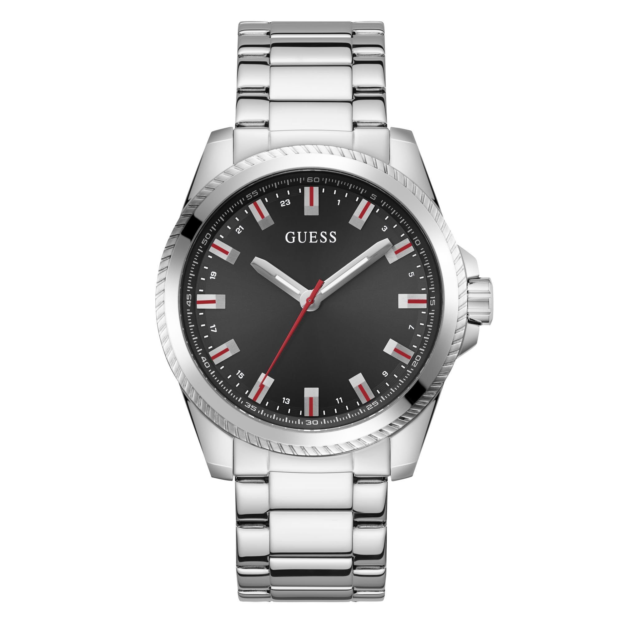 GUESS Stainless Steel Analog Black Dial Mens Watch-Gw0718G1, Band Color-Silver (B0CXXN29T9) Amazon Price History, Amazon Price Tracker