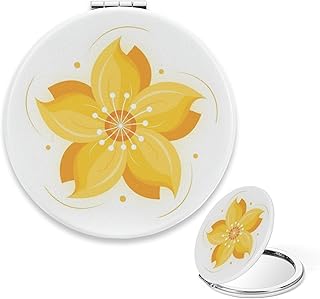 Compact Mirror for Purses, Golden Floral Trav...
