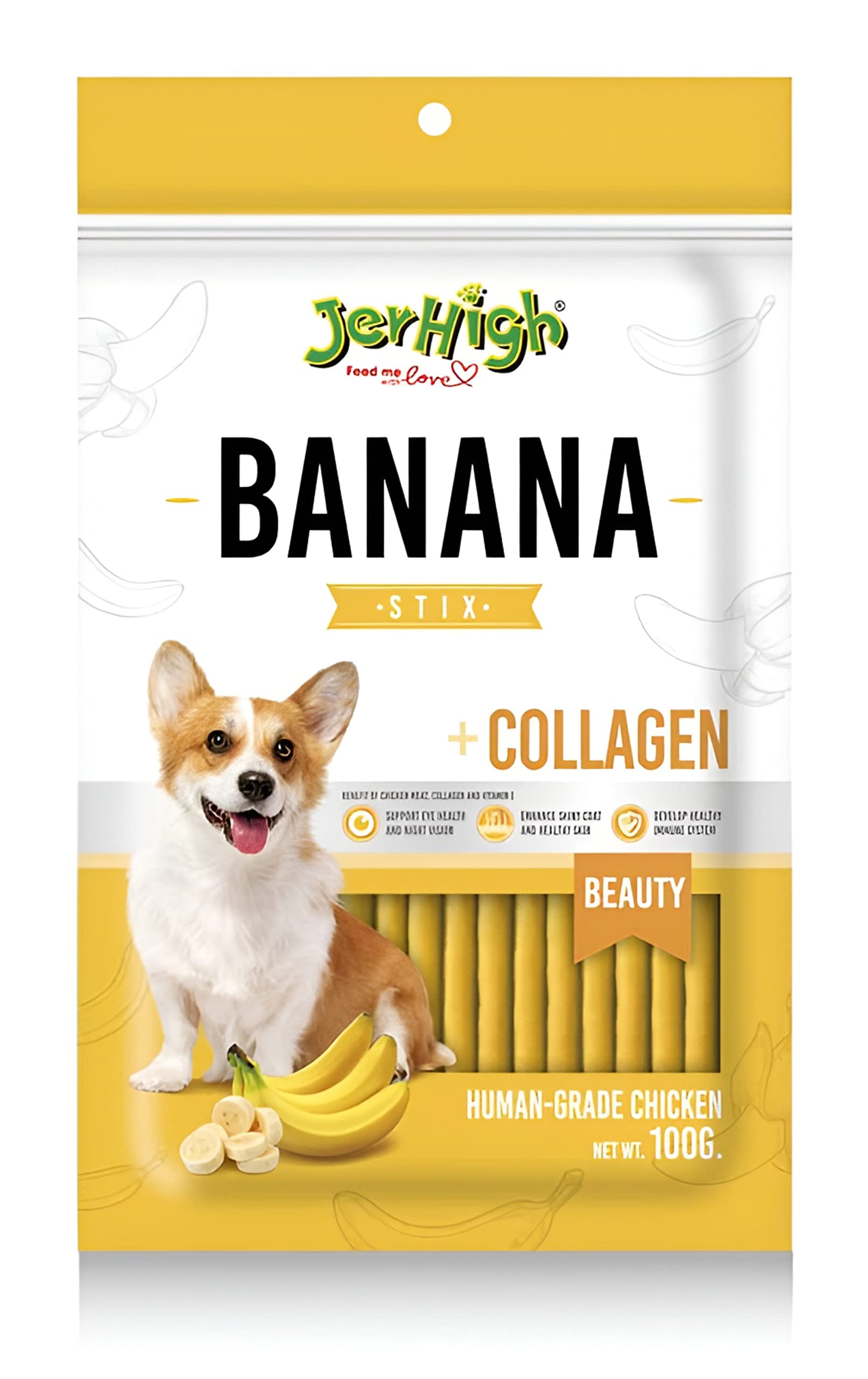Jerhigh Real Chicken Meat Banana Stick Dog Treats, Fully Digestible Healthy Snack & Training Treat Size- 100gm (Pack of 2) (B0C4FPS29X) Amazon Price History, Amazon Price Tracker