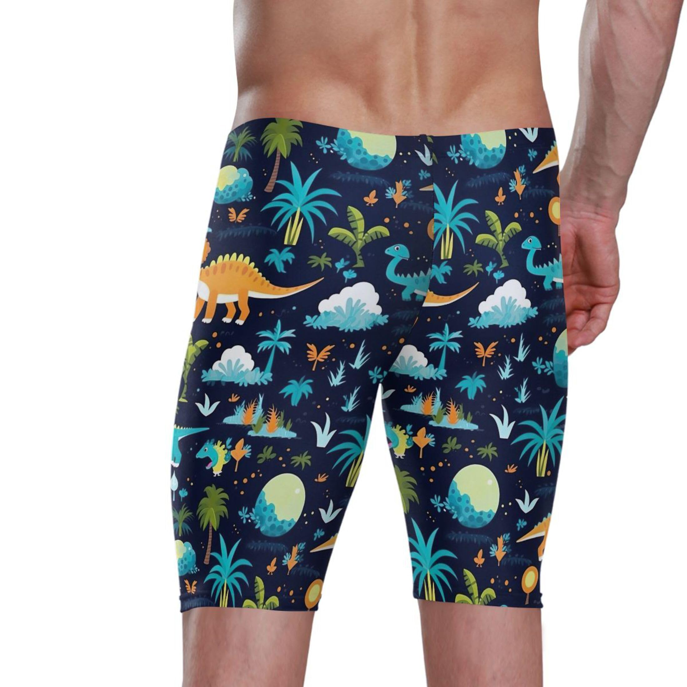 Cute Dinosaur Dino Animal Mens Swim Jammers Swimsuit XL B0401273