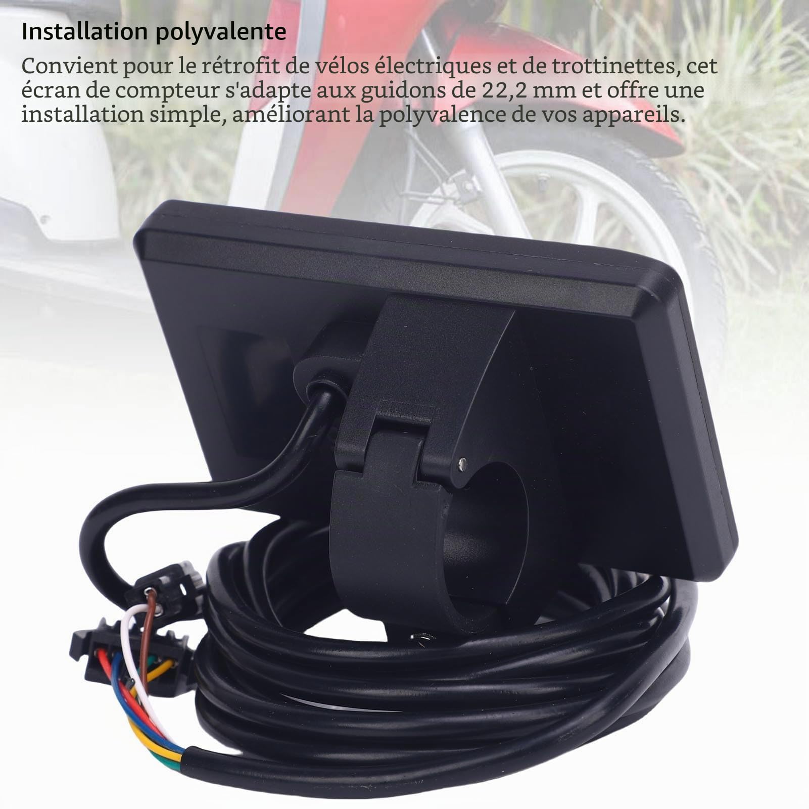 BuyWeek Kit de Contrôleur de Moteur sans Balais pour Scooter Vélo Électrique, 36V 48V 250W 350W 17A 3 Modes Contrôleur d'onde Sinusoidale Panneau d'Affichage LCD Couleur S869 et Accélérateur 130X