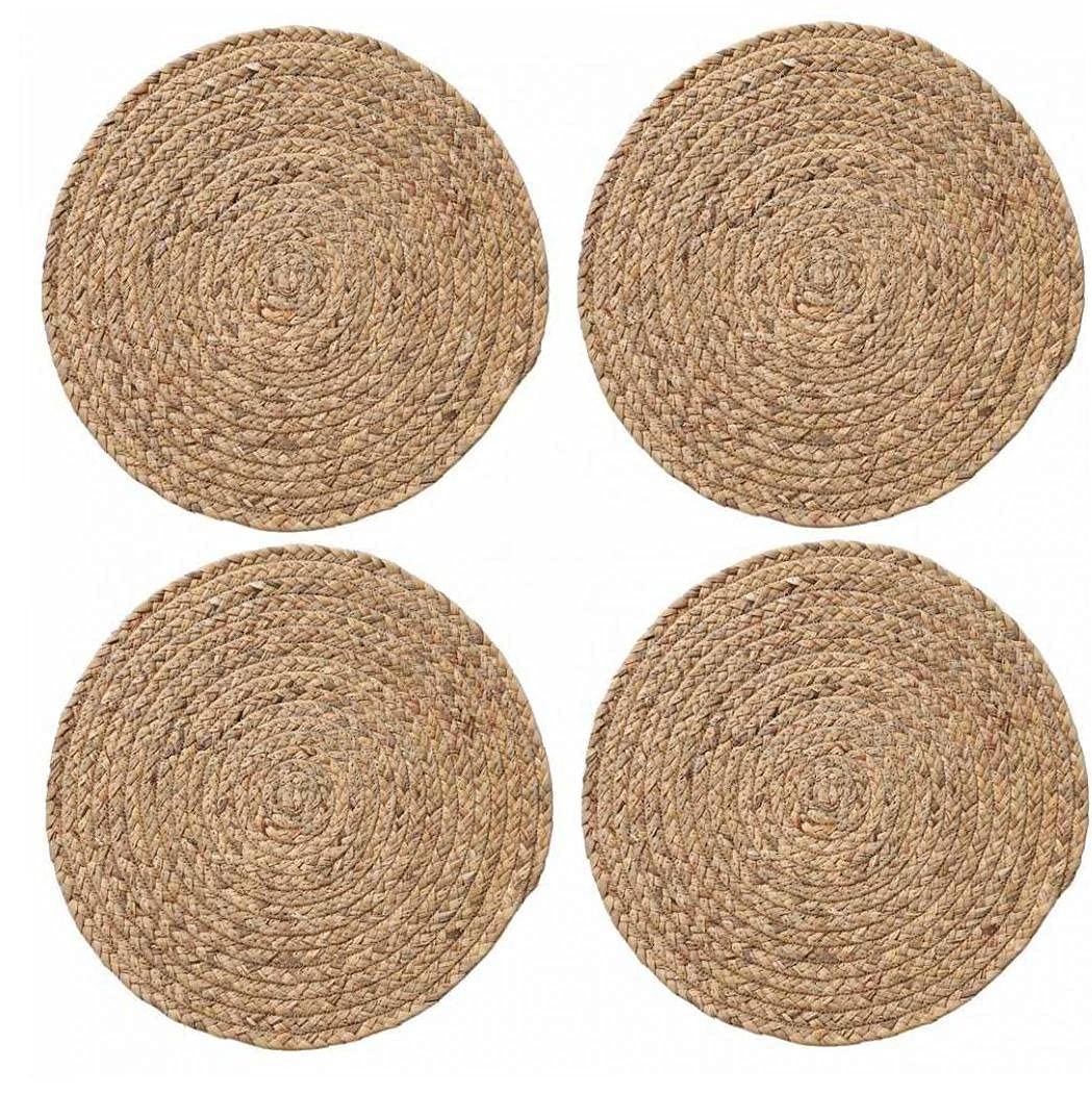Tapis pour table à manger résistant à la chaleur Sanfly - Set tissé rond