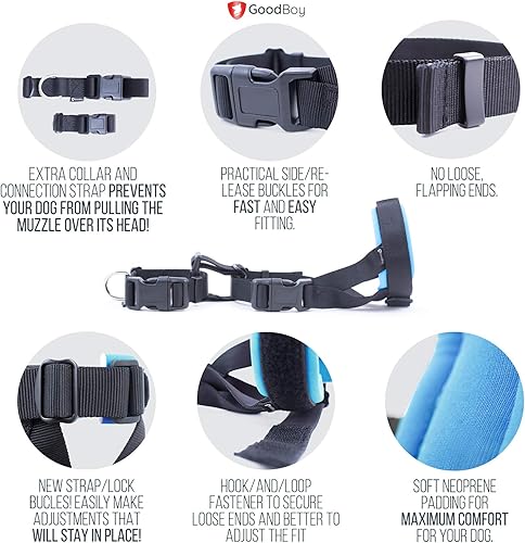 Miniatura 5 de Bozal suave para perros: evita mordeduras y masticaciones no deseadas de manera segura – Nuevo ajuste cómodo y seguro – Acolchado suave de neopreno