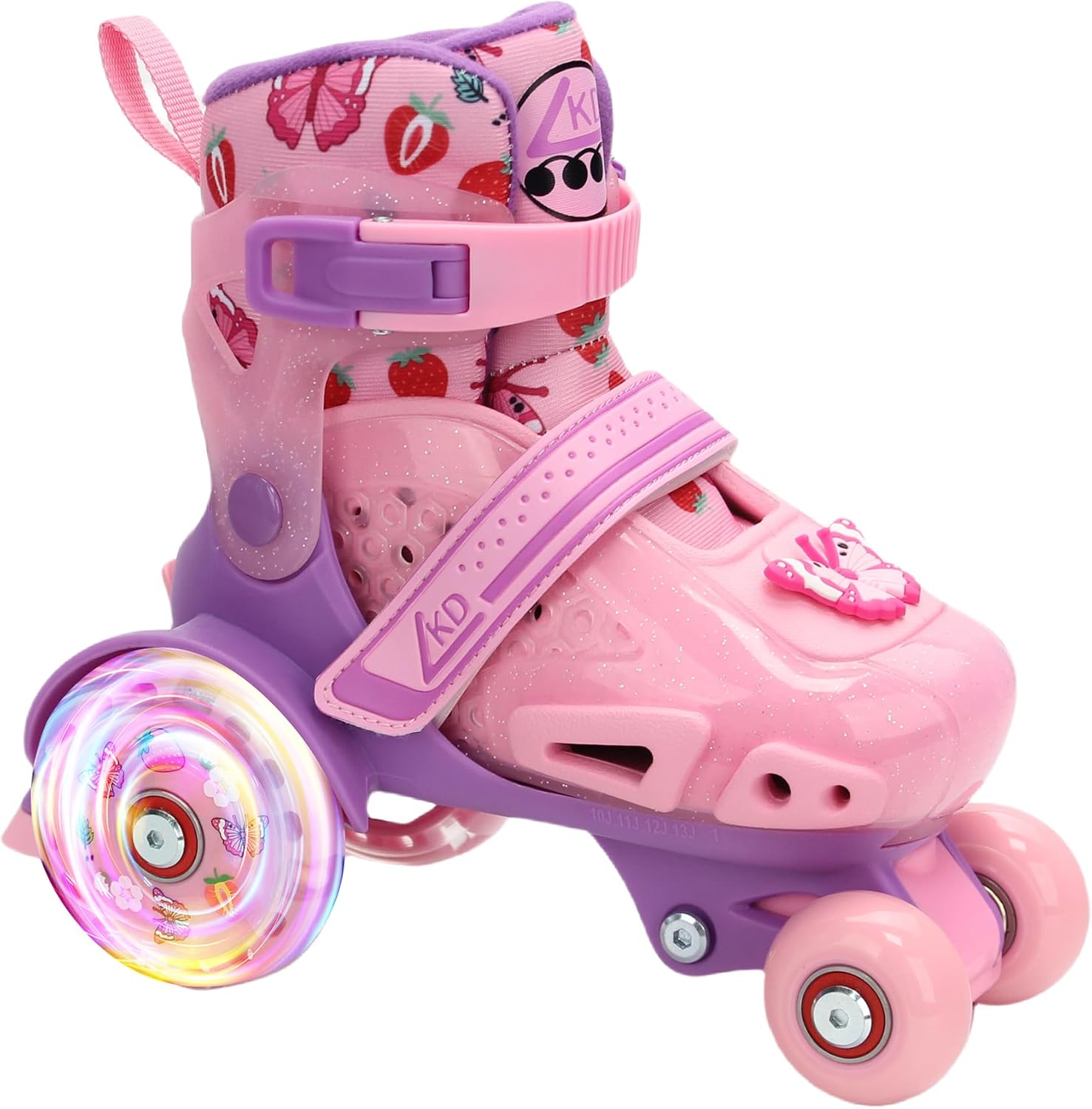 LKD Adjustable Kids Roller Skates for Boys Girls,Beginner Quad Skates,Indoor Outdoor Sports for Ages 3-5 5-8