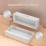 Bamboo Cable Management Box, 31X14X15.5CM, Cable Organizer Box pour bureau avec cordons de puissance et bandes de puissance, adapté pour les pièces de vie, chambres, bureaux et plus