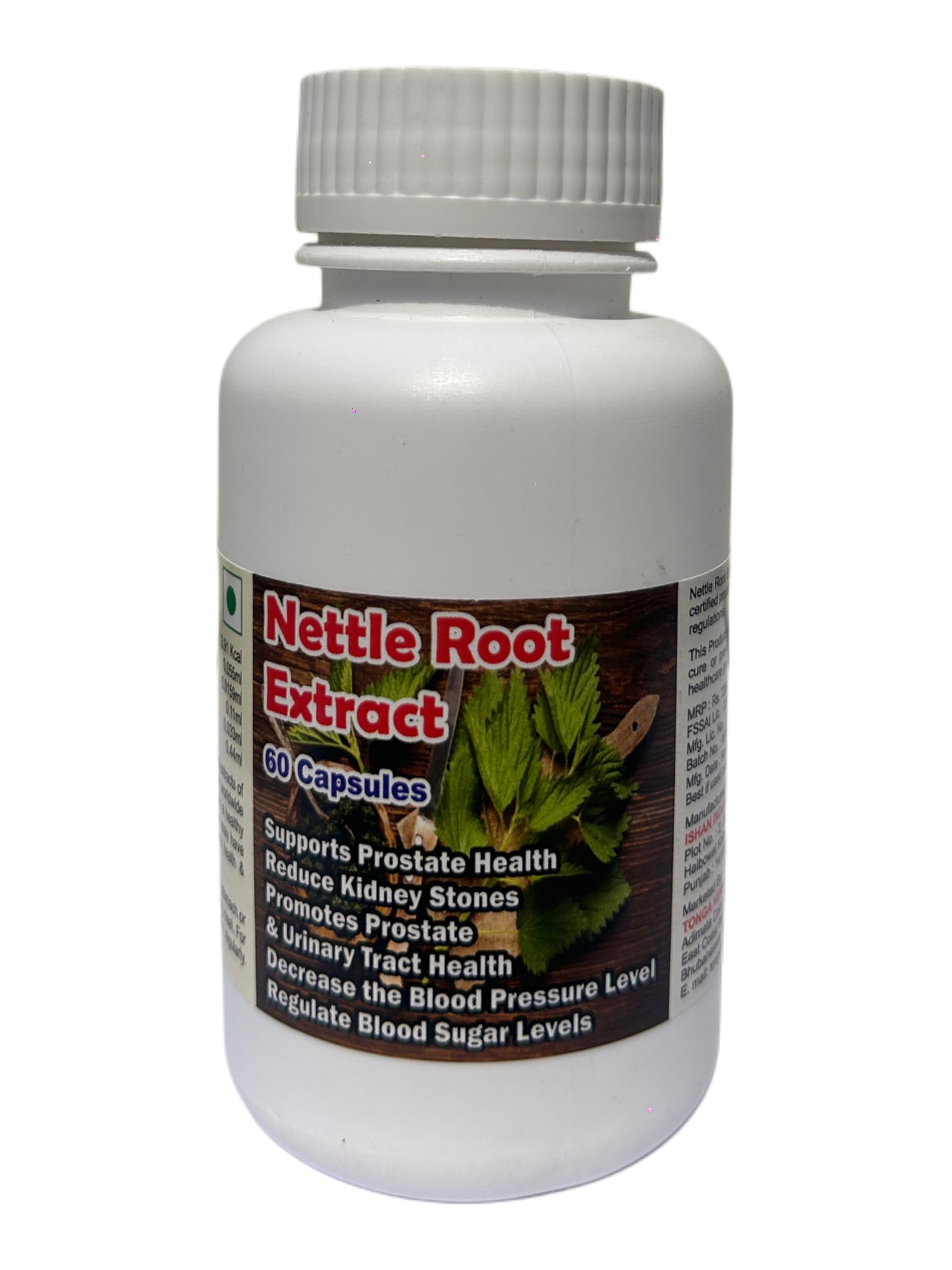 NETTLE ROOT EXTRACT CAPSULES - 60 CAPSULES (GET 1 BOTTLE NETTLE ROOT EXTRACT 50ML DROPS FREE)