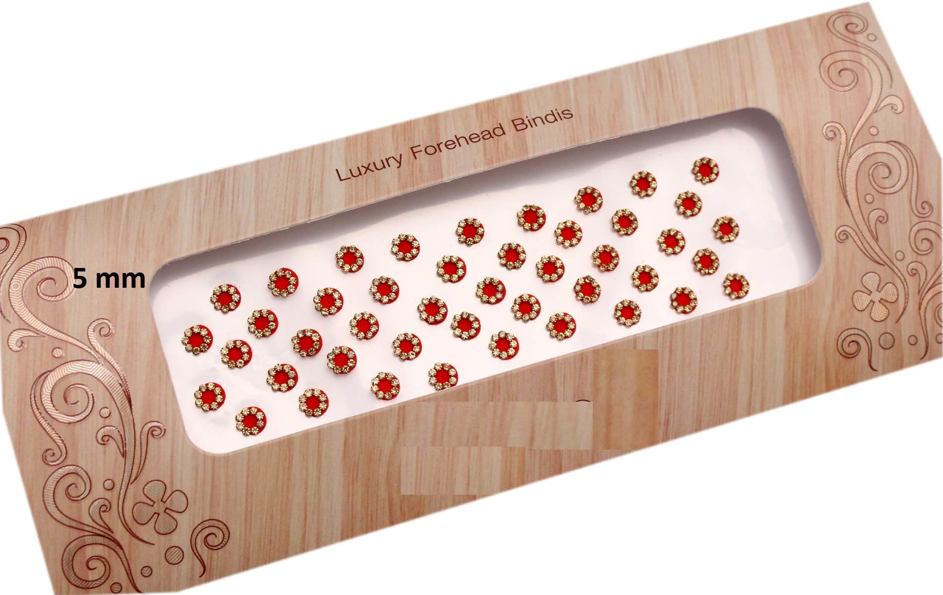 Glamorous Collection Red Round Bindis 5 mm Bridal Wedding Bindis Face Jewels Rhinestones Stickers
