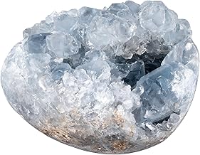 mookaitedecor Celestite Bleu Pierres et Cristaux Naturelle pour Mineraux Collection Druse Cristal Decoratif