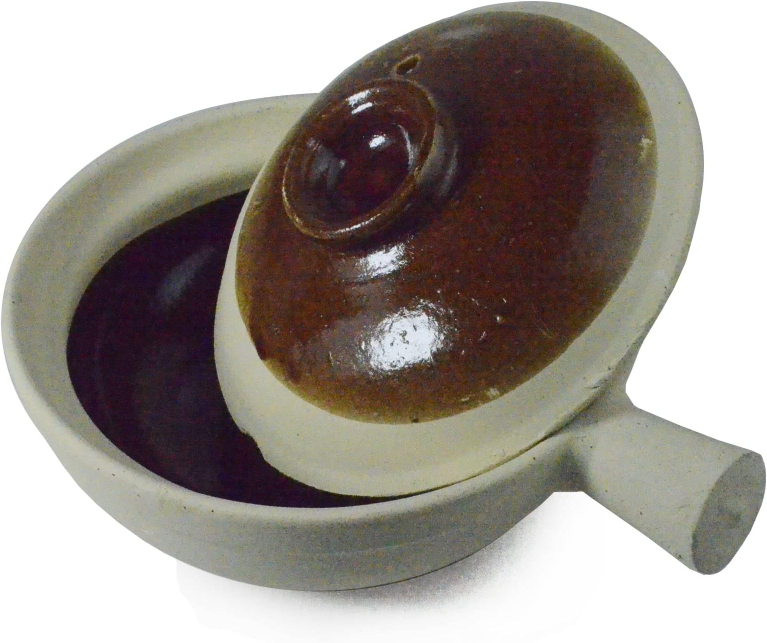Earthen Clay Pot Casserole French Onion Soup Crock 800ml Independent Country Clay with handle
