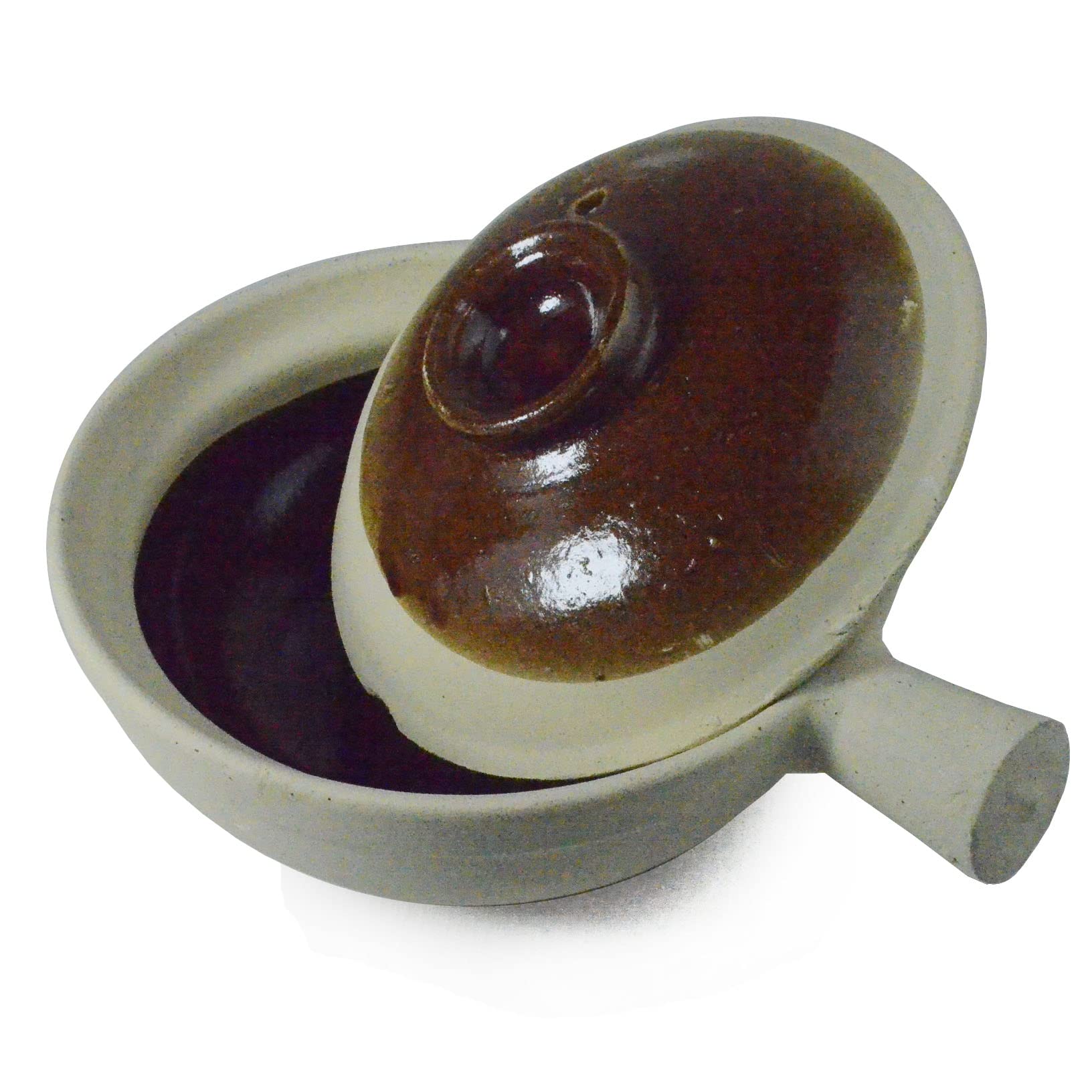 Earthen Clay Pot Casserole French Onion Soup Crock 800ml Independent Country Clay with handle
